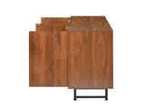 Mid-Century Modern Walnut Sideboard Buffet Cabinet, 59*16*33 inches Geometric Carved Storage Cabinet W3867P373415