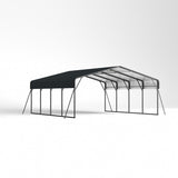 20x20FT Metal Carport Heavy Duty with Galvanized Steel Roof, Outdoor Garage Car Shelter Shade for 2 W2556P266777
