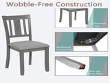 Wooden Dining Chairs Set of 4, Kitchen Chair with Padded Seat, Upholstered Side Chair for Dining 36989505