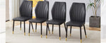 ZUN 4 modern dining chairs with stylish PU patterned backrest and black metal legs for a comfortable W1151P188258