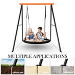 ZUN Swing Sets for Backyard, 440Lbs Toddler Porch Swing, Swingset Outdoor for Kids, Metal A-Frame Swing 55608232