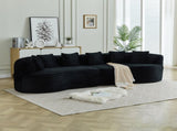 Curved Sectional Sofa, 111.5-inch Oversized Modern Bone-Free Cloud Sofa with 6 Pillows Luxury W3505P456572