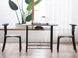 Fire Wood PVC Black Paint Breakfast Table for Couples with Curved Back 82020111
