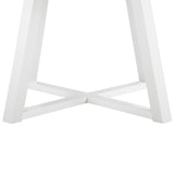 ZUN Edo Contemporary Round Dining Table, Trestle Base, White Finish T2574P182644