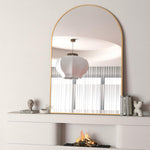 ZUN Gold 24x32 INCH Metal Arch Barhroom mirror W2203P220256