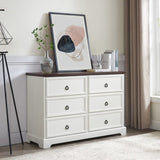 Modern Farmhouse 6-Drawer Chest of Drawers for Bedroom, Wooden Bedroom Drawer Dresser with 6 Storage W2275P224405