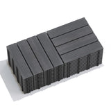 Patio Floor Tiles Pack of 11 WPC Wood-Plastic Composite Patio Deck Tiles DIY Interlocking Decking W206P201287