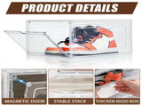 Shoe Storage Box, 8 Pack Clear Plastic Stackable Shoe Organizer with Magnetic Door 08870739
