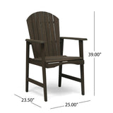 Outdoor Weather Resistant Acacia Wood Adirondack Dining Chairs , Grey Finish 64844.00GRY