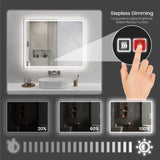 50"x40" Modern LED Smart Mirror Bathroom Mirror, Front Lit & Back Lit With 3 Color Adjustable, T3177P284027