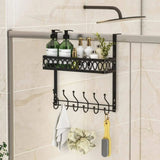 ZUN Over The Door Hooks Hanger For Clothes, Over The Door Towel Rack With Basket, Coat Hanger Over Door 96396165