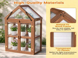 Wooden Cold Frame Mini Greenhouse with 2 Adjustable Shelves, Transparent PVC Cover, Lockable Double 33787542