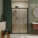 48.in W x 72.in H Single Sliding Shower Door, 1/5 inch Thick Clear Tempered Glass Shower Door with W3048P278319