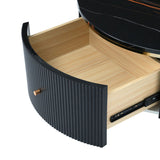 Modern Round Coffee Table with 2 large Drawers Storage Accent Table WF311606AAB