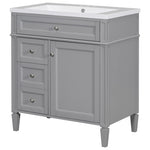 ZUN 30'' Bathroom Vanity with Top Sink, Modern Bathroom Storage Cabinet with 2 Drawers and a Tip-out 43722201