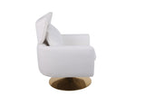 Classic Mid-Century 360-degree Swivel Accent Chair, White Teddy Fabric W1361104579