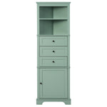 ZUN Green Triangle Tall Cabinet with 3 Drawers and Adjustable Shelves for Bathroom, Kitchen or Living 58750373