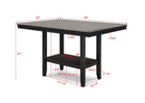 ZUN 1pc Contemporary Light Gray Counter Height Dining Table with Black Base Rectangular Dining Wooden B011P257345