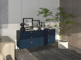6-Drawer Storage Chest of Drawers with 3D Honeycomb Pattern, Wood Veneered MDF Cabinet for Bedroom, T3609P482835