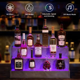 ZUN LED Lighted Liquor Bottle Display Shelf, 24 Inch Bar Display Shelf, DIY Illuminated Bottle Shelf W2178P163147