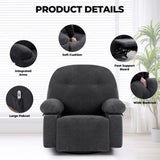 ZUN Modern Chenille Recliner Chairs Swivel Massage Rocker Recliner with Heat W1692P154176