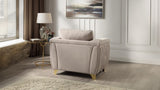 Leena Contemporary Style Upholstery Chair Made with Wood in Gold accent & Beige B009P264619