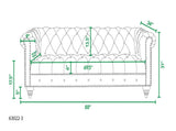 Alto 88" Tufted Chesterfield Sofa, Burnt Orange Performance Velvet B2719P280169