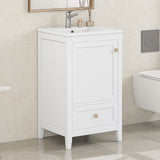 20" Bathroom Vanity with Sink, Bathroom Cabinet with Soft Closing Door, Storage Rack and A Drawer, N725P185452K