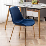 ZUN Aufurr Modern Velvet Dining Chair, Set of 2, Blue T2574P164537