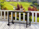 40" Outdoor Bar Table with Wheels, Rectangle Narrow Counter Height Table, Ideal Bar Height Table for 47648953