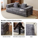 Floor,Compression Sofa,Convertible Floor Sofa Bed-with Pillow Back Support Armrest,Comfy Futon 29437256