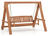 2-Person Hardwood Porch Swing with Stand, 800 LBS Capacity Outdoor Patio Swing Chair for Garden 06874000