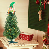 ZUN 3ft 129 Branches with Santa Claus Decoration PVC Branch Iron Bracket Christmas Tree Green 57400666