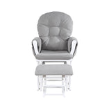Mason Glider and Ottoman White Wood and Oyster Fabric B022P174719