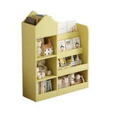 Yellow Kids Wooden Bookshelf Toy Storage Organizer with Bookcase, Kid's Bin Storage Unit with 6 W2876P233555