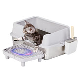 Stainless Steel Cat Box with Lid, Extra Large Pan with High Sides for Big Cats, Kitty 22556995