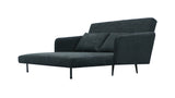 Lawson 61"W Black Fabric Convertible Loveseat Sleeper with Pillows B061P264639