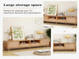 Rattan TV Stand for TVs up to 85'', Modern Farmhouse Media Console, Entertainment Center with Solid WF316678AAP