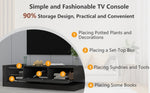 ZUN TV Console with Storage Cabinets, Full RGB Color 31 Modes Changing Lights Remote RGB LED TV Stand, W1701105064