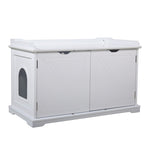 ZUN Cat Washroom Bench, Wood Litter Box Cover with Spacious Inner, Ventilated Holes, Removable W2181P155161