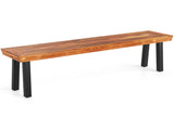 Versatile Acacia Wood Garden Bench, Adjustable Foot Pads Outdoor Dining Bench 00486697