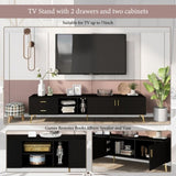 ZUN U-Can Modern TV Stand with 5 Champagne legs - Durable, stylish, spacious, versatile storage TVS up WF300600AAB