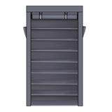 ZUN 10 Tiers Shoe Rack with Dustproof Cover Closet Shoe Storage Cabinet Organizer Gray 71707810