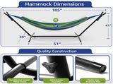 400lb Capacity 2 Person Double Hammock with Stand, Red/Blue 25454735