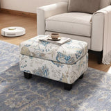 Springfield Upholstered Ottoman, Beige&Blue N757P233921F