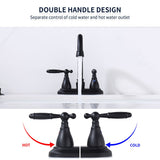 Bathroom Faucet Matte Black 360 Degree High Arc Swivel Spout 4 in Centerset Vanity Faucet Modern 48955897