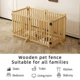 (6 Panel) Wooden Freestanding Dog Gates for The House,Dog Gates for Doorways, Stairs,Wood Dog Fences W2641P336052