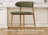 Counter Height Bar Stools Set of 2, Upholstered Counter Stools Modern Barstools with Metal Legs for W3916P563391