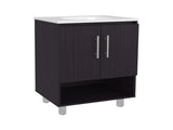 Bathroom Vanity, 2 Doors, 4 Shelves, Black Wengue B097P369431