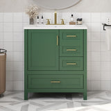 30" Green Bathroom Vanity with Sink Combination Set, Bathroom Storage Cabinet with Soft Close Door, N729P177787F